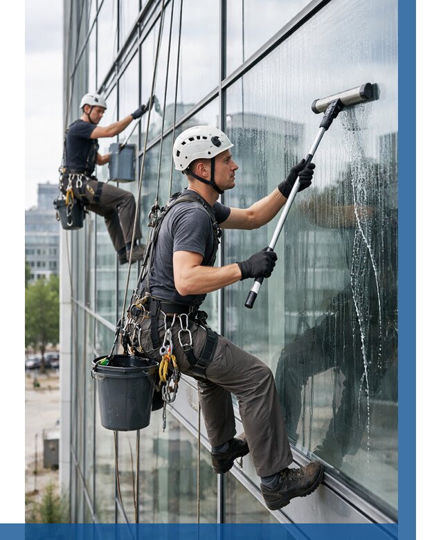 Мойка витражей альпинистами в Переславле-Залесском от 727 р. под ключ|ВЫСОТНИК-Прс