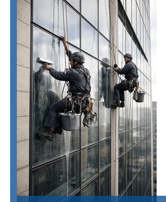 Профессиональная мойка стеклянных фасадов зданий в Переславле-Залесском