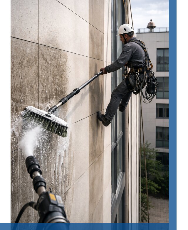 Мойка фасада из керамогранита в Переславле-Залесском от 311 р. | ВЫСОТНИК-Прс