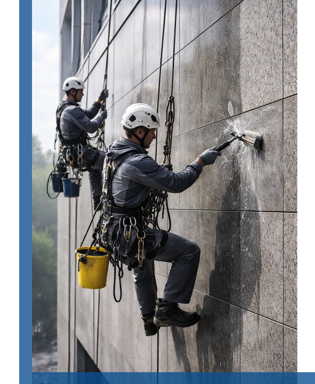 Профессиональная мойка фасада из керамогранита в Переславле-Залесском