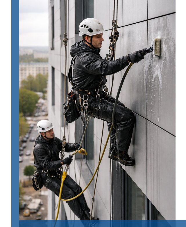 Профессиональная мойка фасада из композита в Переславле-Залесском