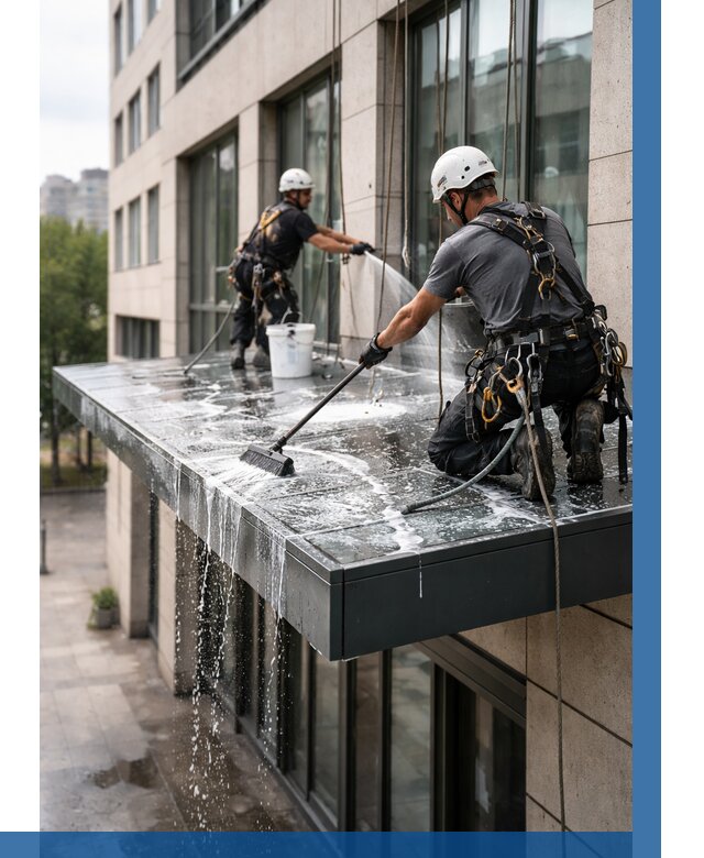 Мойка козырьков и навесов в Переславле-Залесском от 3633 р. | ВЫСОТНИК-Прс