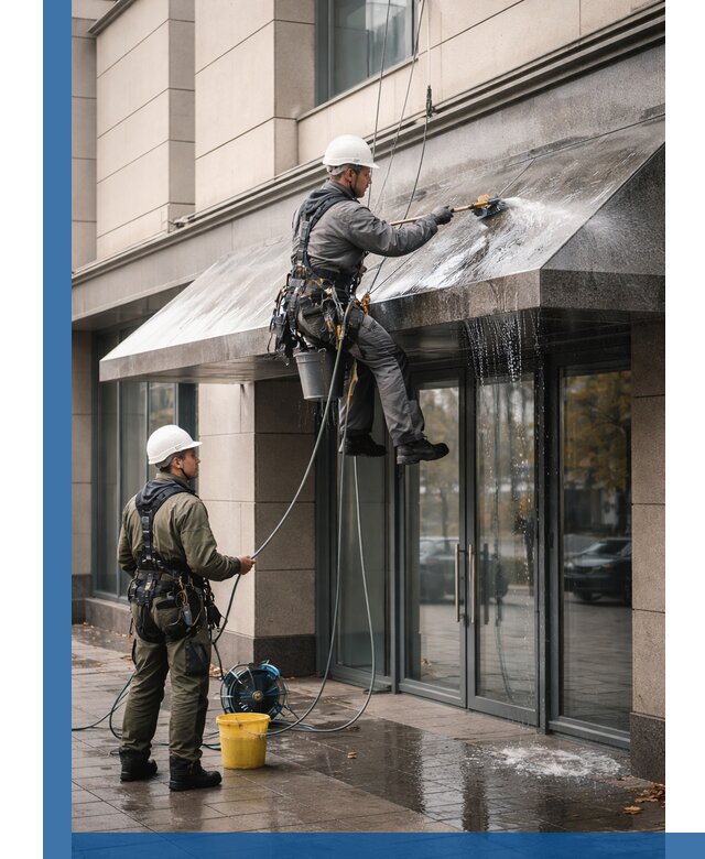 Профессиональная мойка козырьков и навесов в Переславле-Залесском