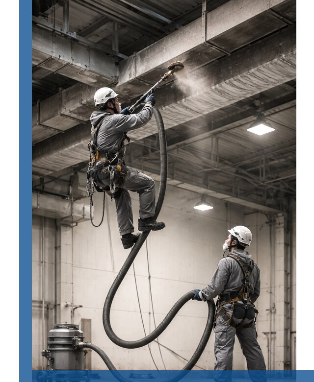 Обеспыливание потолочных конструкций в Переславле-Залесском промышленным альпинизмом