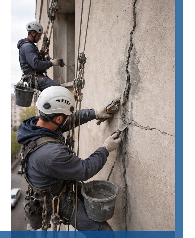 Заделка трещин на фасаде в Переславле-Залесском от 934 р. | ВЫСОТНИК-Прс