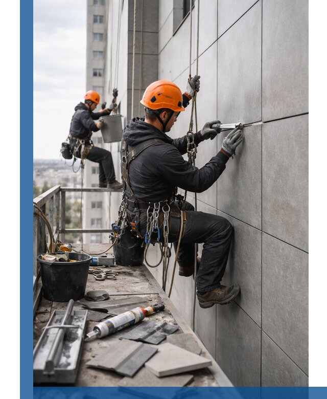 Профессиональный ремонт фасада из керамогранита в Переславле-Залесском