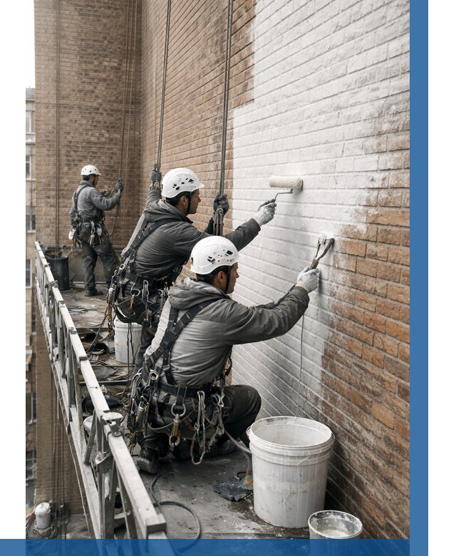 Покраска кирпичного фасада в Переславле-Залесском от 363 р. | ВЫСОТНИК-Прс