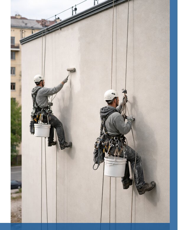 Покраска оштукатуренного фасада в Переславле-Залесском от 332 р. | ВЫСОТНИК-Прс