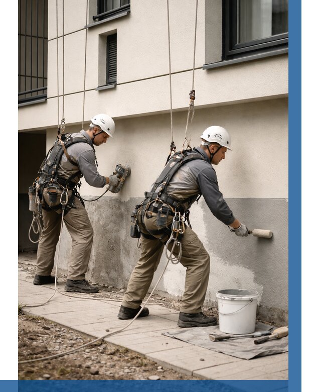 Окраска цоколя здания в Переславле-Залесском от 467 р. под ключ | ВЫСОТНИК-Прс