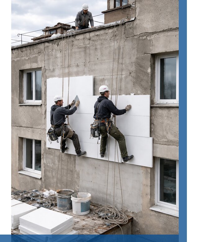 Утепление фасада пенополистиролом в Переславле-Залесском от 1868 р. | ВЫСОТНИК-Прс