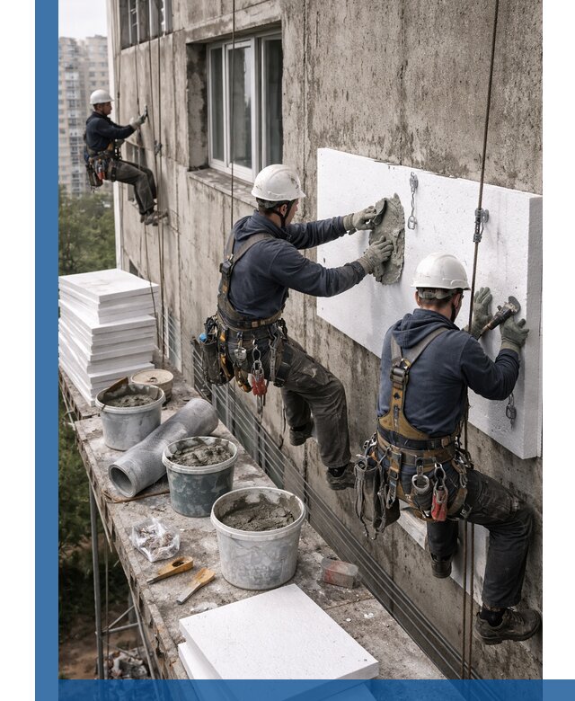 Утепление фасада пенополистиролом в Переславле-Залесском под ключ