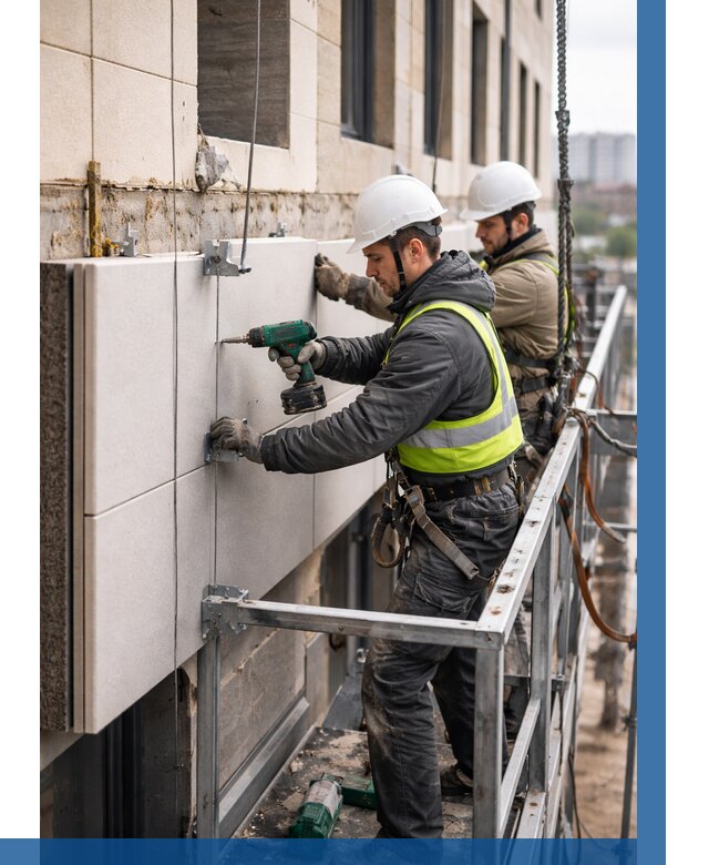 Монтаж фасадных термопанелей в Переславле-Залесском от 1557 р. | ВЫСОТНИК-Прс