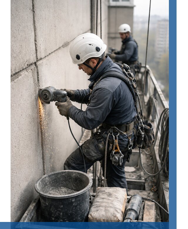 Штробление межпанельных швов в Переславле-Залесском от 1245 р. | ВЫСОТНИК-Прс