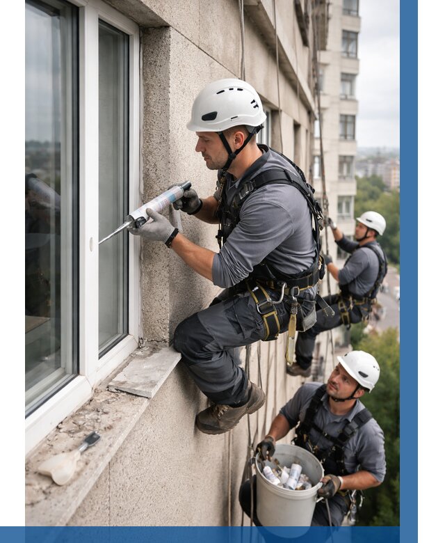 Герметизация оконных швов снаружи в Переславле-Залесском от 1557 р. | ВЫСОТНИК-Прс