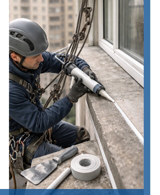 Герметизация балконного козырька в Переславле-Залесском от 4671 р. | ВЫСОТНИК-Прс