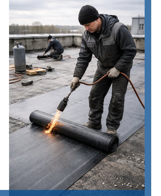 Ремонт наплавляемой кровли в Переславле-Залесском от 727 р. | ВЫСОТНИК-Прс