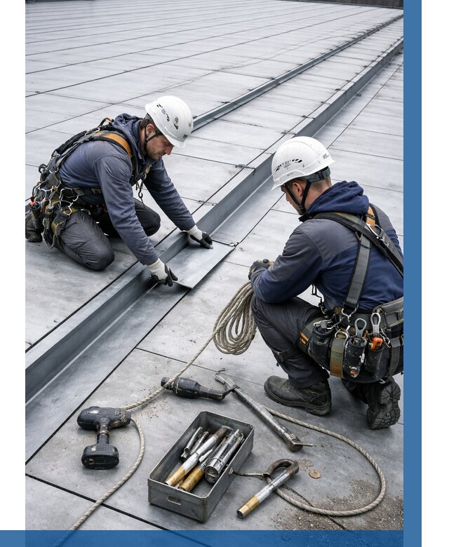 Ремонт фальцевой кровли в Переславле-Залесском от 727 р. | ВЫСОТНИК-Прс