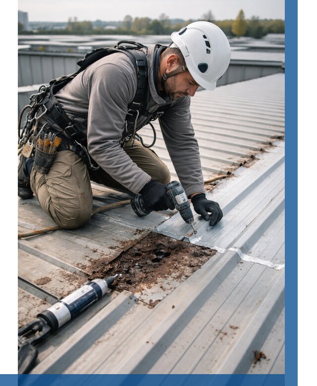 Ремонт профнастила на кровле в Переславле-Залесском от 727 р. | ВЫСОТНИК-Прс