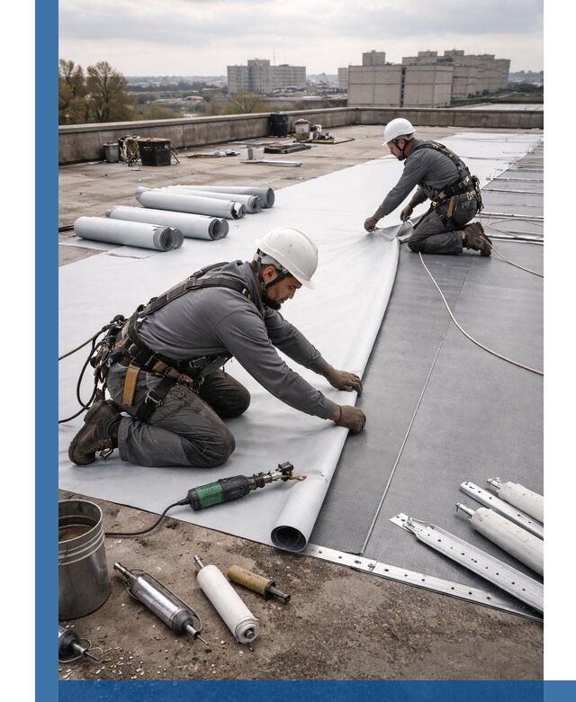 Монтаж мембранной кровли в Переславле-Залесском для промышленных зданий