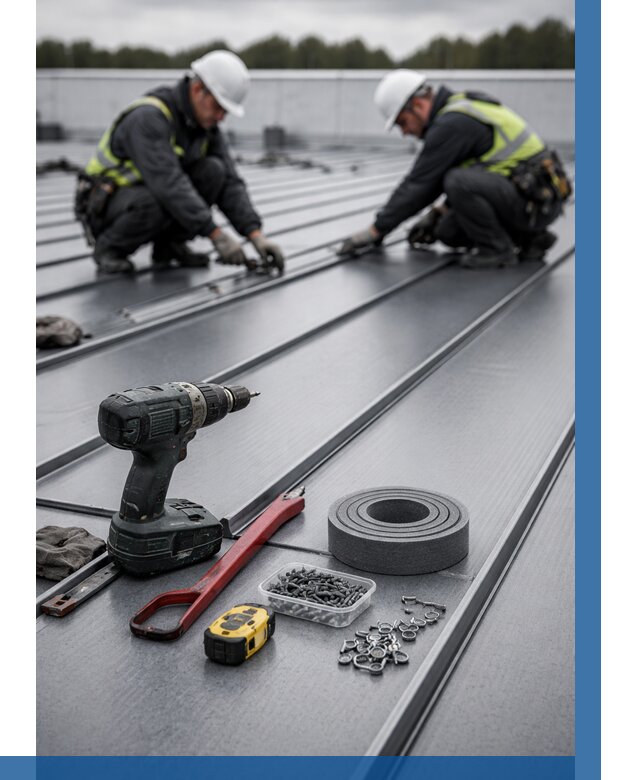 Монтаж фальцевой кровли в Переславле-Залесском от 1868 р. | ВЫСОТНИК-Прс