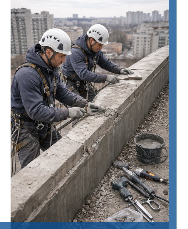 Ремонт парапета на кровле в Переславле-Залесском от 1557 р. | ВЫСОТНИК-Прс