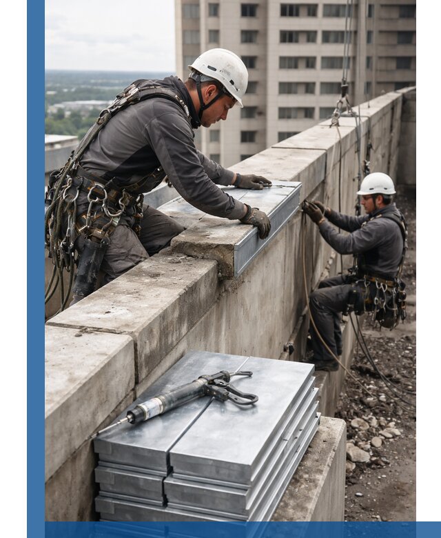 Замена парапетных крышек и установка новых в Переславле-Залесском
