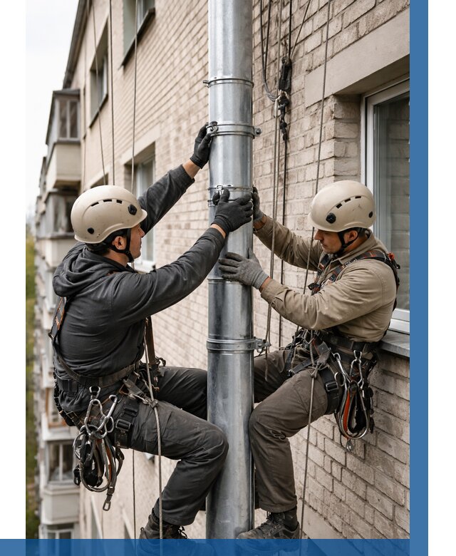 Замена водосточных труб в Переславле-Залесском от 6746 р. | ВЫСОТНИК-Прс