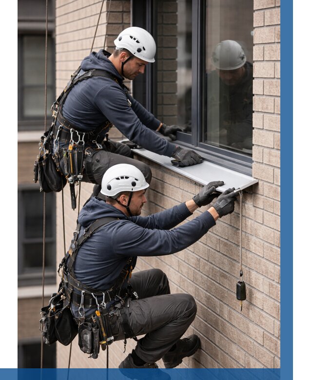 Монтаж оконных отливов под ключ в Переславле-Залесском от 3633 р. | ВЫСОТНИК-Прс