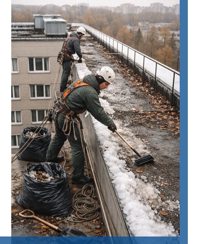 Очистка кровли по периметру в Переславле-Залесском от 571 р. | ВЫСОТНИК-Прс
