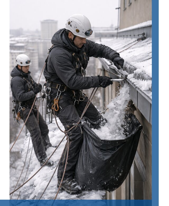 Аварийная очистка крыши в Переславле-Залесском под ключ от 311 р. | ВЫСОТНИК-Прс