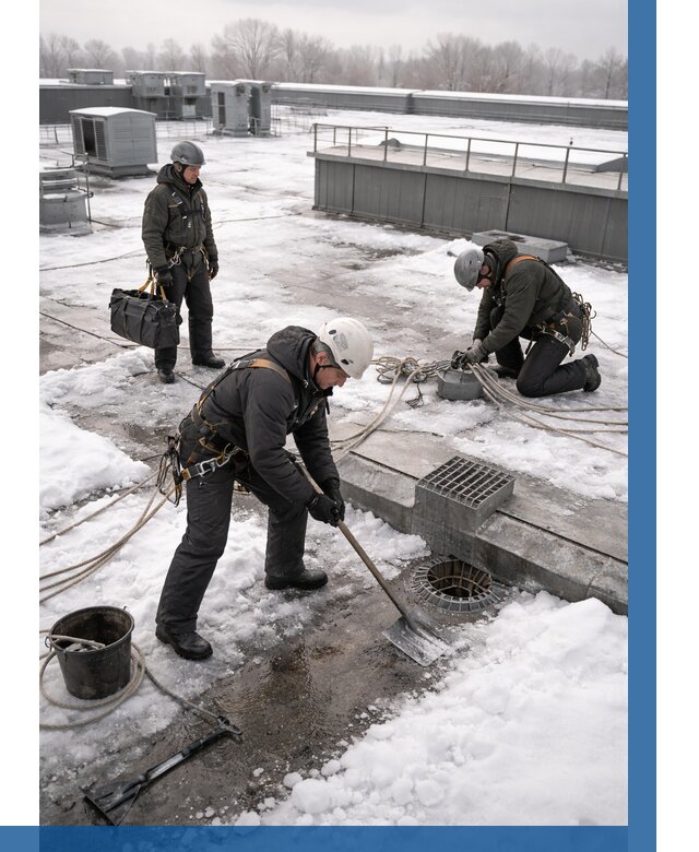 Абонентское обслуживание кровли зимой в Переславле-Залесском от 8303 р. | ВЫСОТНИК-Прс