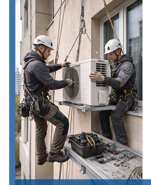 Перенос внешнего блока кондиционера в Переславле-Залесском с монтажом и крепежом