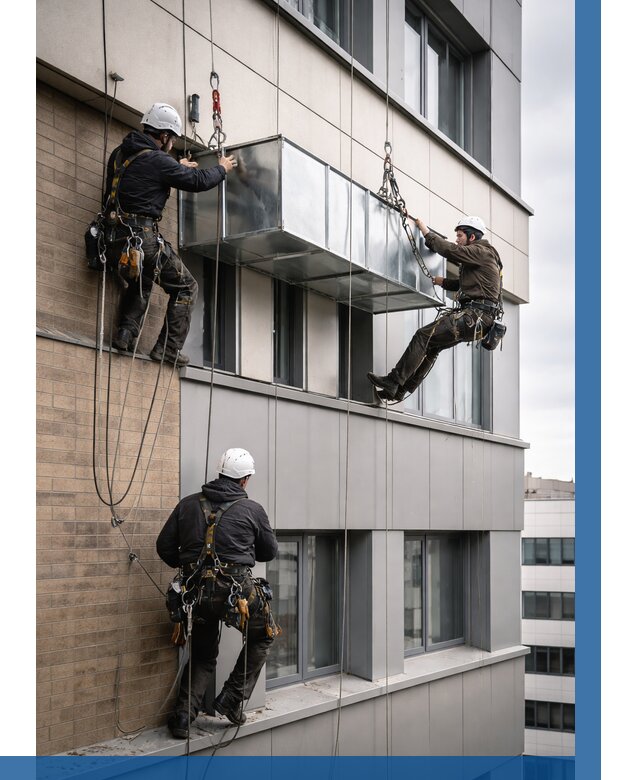 Монтаж воздуховодов на фасаде в Переславле-Залесском от 1557 р. | ВЫСОТНИК-Прс