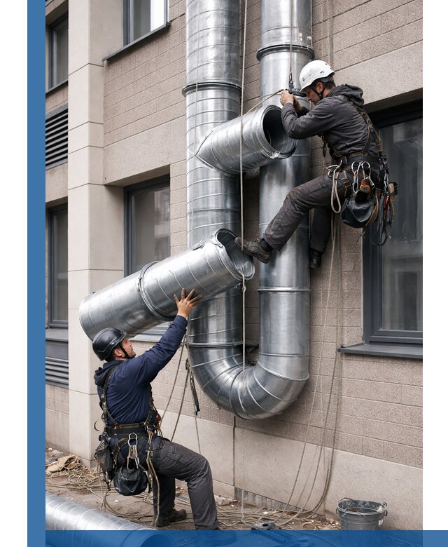 Монтаж фасадных воздуховодов в Переславле-Залесском с герметизацией и крепежом