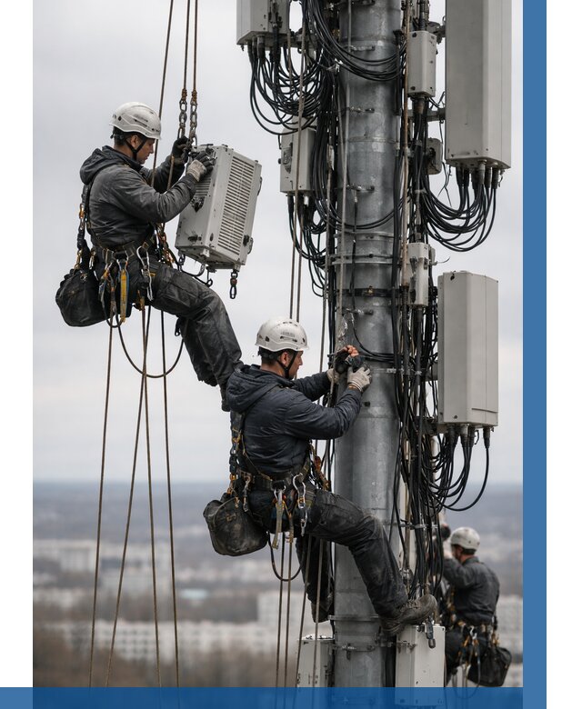 Монтаж оборудования связи на мачте в Переславле-Залесском от 7784 р. | ВЫСОТНИК-Прс