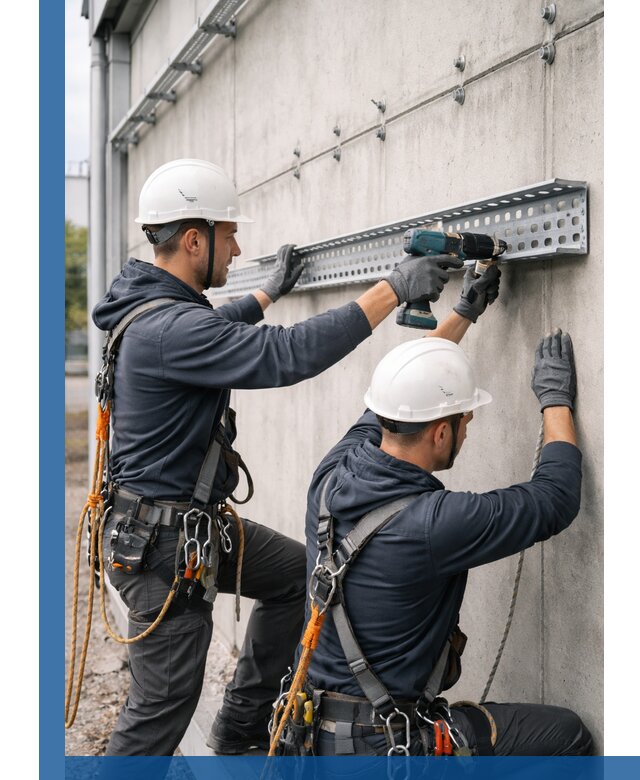 Монтаж кабельных лотков на фасаде зданий в Переславле-Залесском с гарантией