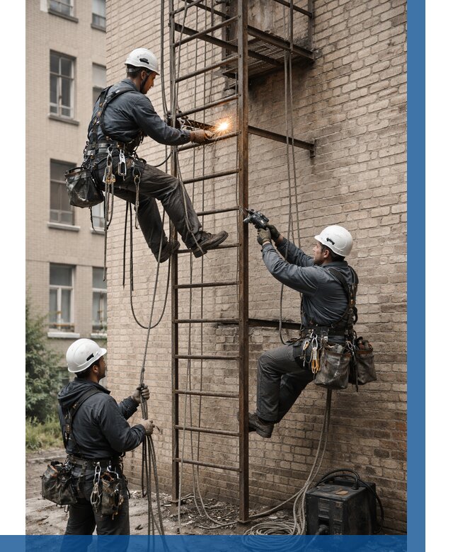 Ремонт пожарной лестницы в Переславле-Залесском от 7784 р. | ВЫСОТНИК-Прс