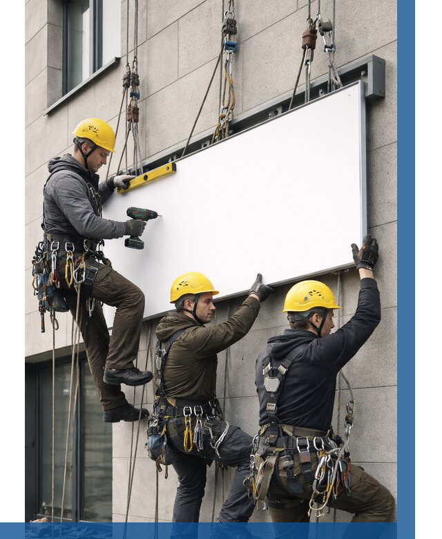 Монтаж рекламной вывески в Переславле-Залесском от 8303 р. | ВЫСОТНИК-Прс