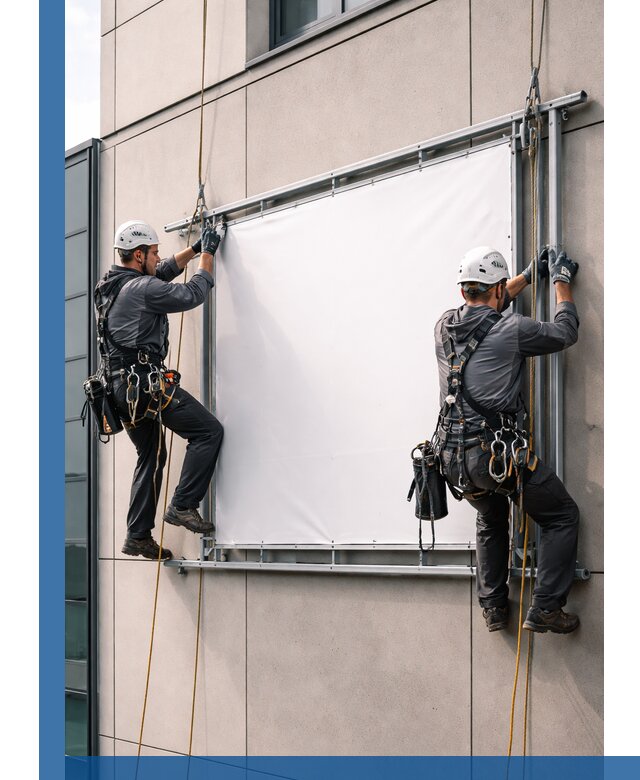 Монтаж наружной рекламной вывески в Переславле-Залесском под ключ