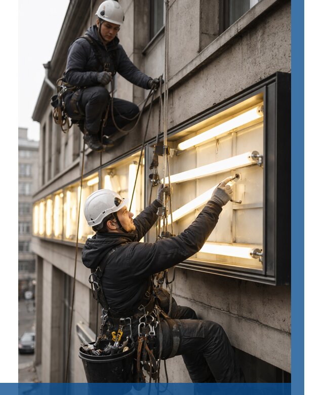 Замена ламп в вывеске в Переславле-Залесском под ключ от 3633 р. | ВЫСОТНИК-Прс