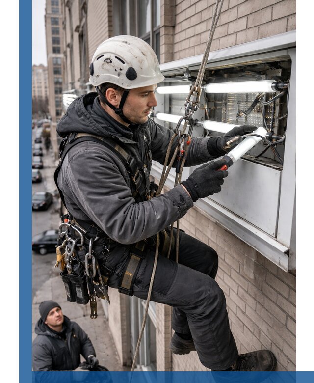 Профессиональная замена ламп в наружной вывеске в Переславле-Залесском