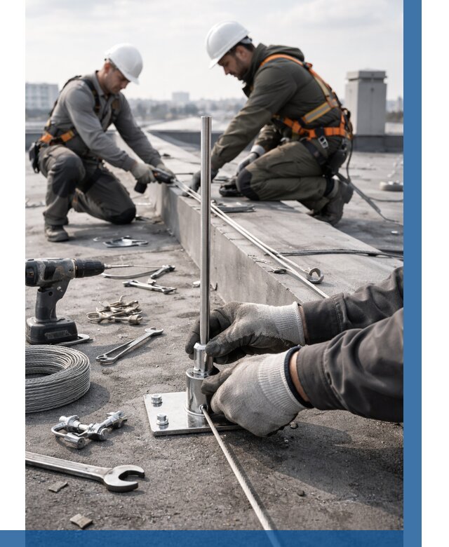 Монтаж молниезащиты на кровле в Переславле-Залесском цена от 25948 р. | ВЫСОТНИК-Прс