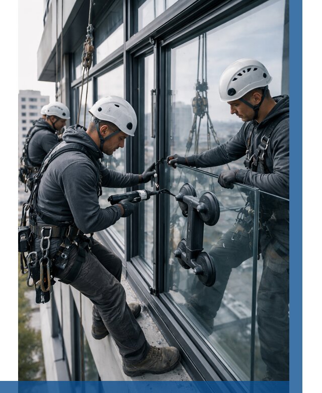 Витражное остекление зданий в Переславле-Залесском от 3633 р. | ВЫСОТНИК-Прс