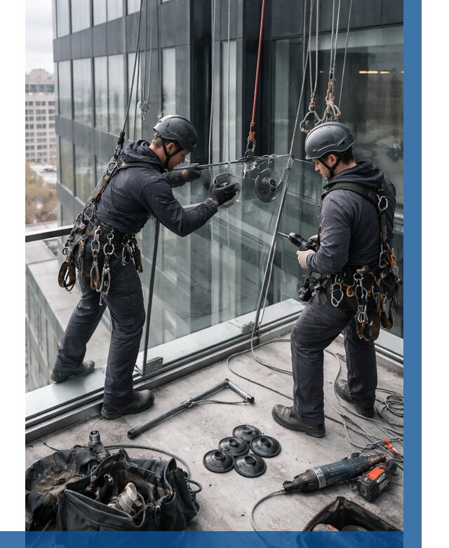 Монтаж стеклянных ограждений в Переславле-Залесском от 2595 р. | ВЫСОТНИК-Прс