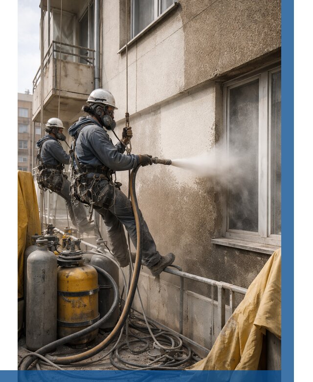 Пескоструйная очистка фасада в Переславле-Залесском от 675 р. | ВЫСОТНИК-Прс