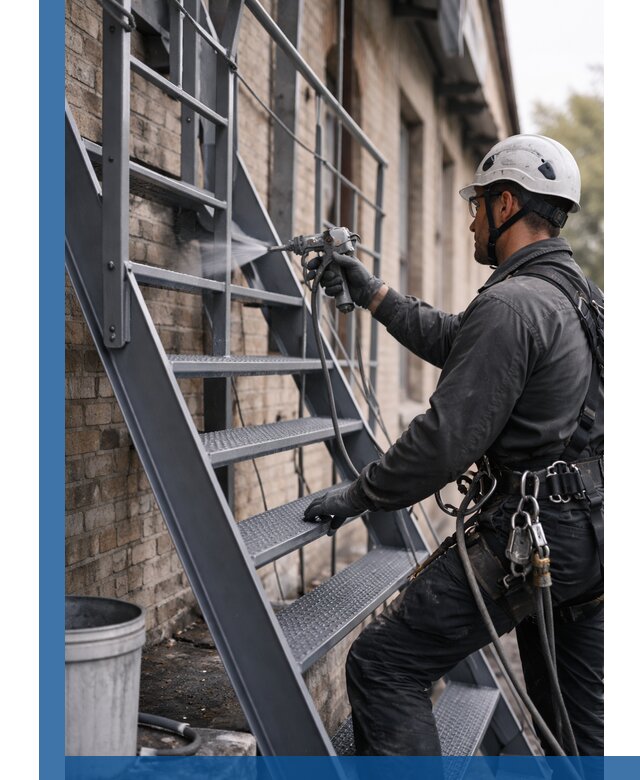 Покраска и антикоррозионная защита пожарных лестниц в Переславле-Залесском