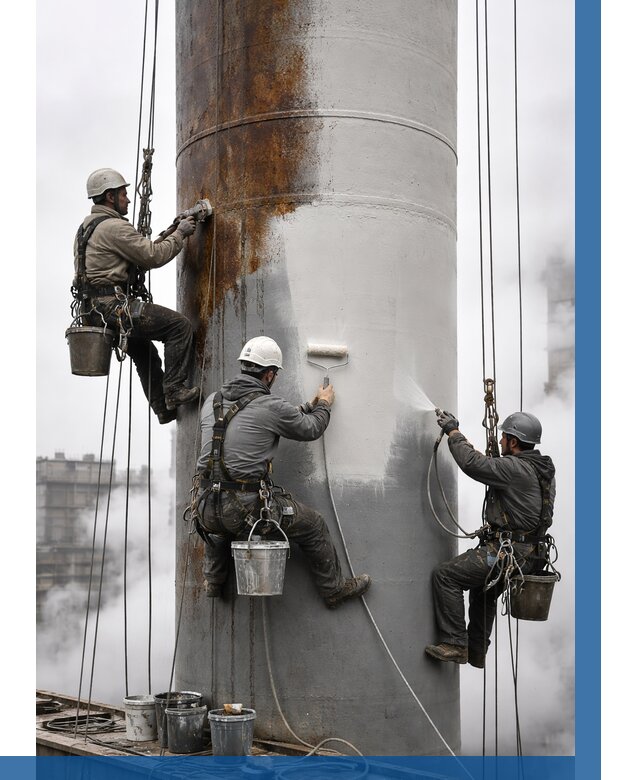 Покраска дымовых труб в Переславле-Залесском от 8822 р. | ВЫСОТНИК-Прс