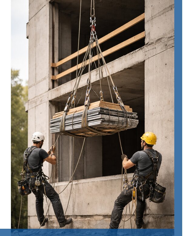 Подъем материала на этаж веревками в Переславле-Залесском от 1557 р. | ВЫСОТНИК-Прс