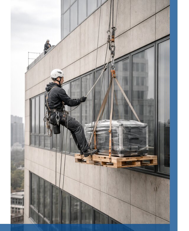 Спуск груза по фасаду в Переславле-Залесском от 3633 р. | ВЫСОТНИК-Прс