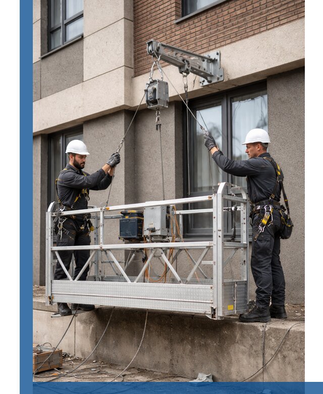 Монтаж и подъем фасадной люльки в Переславле-Залесском с гарантией безопасности